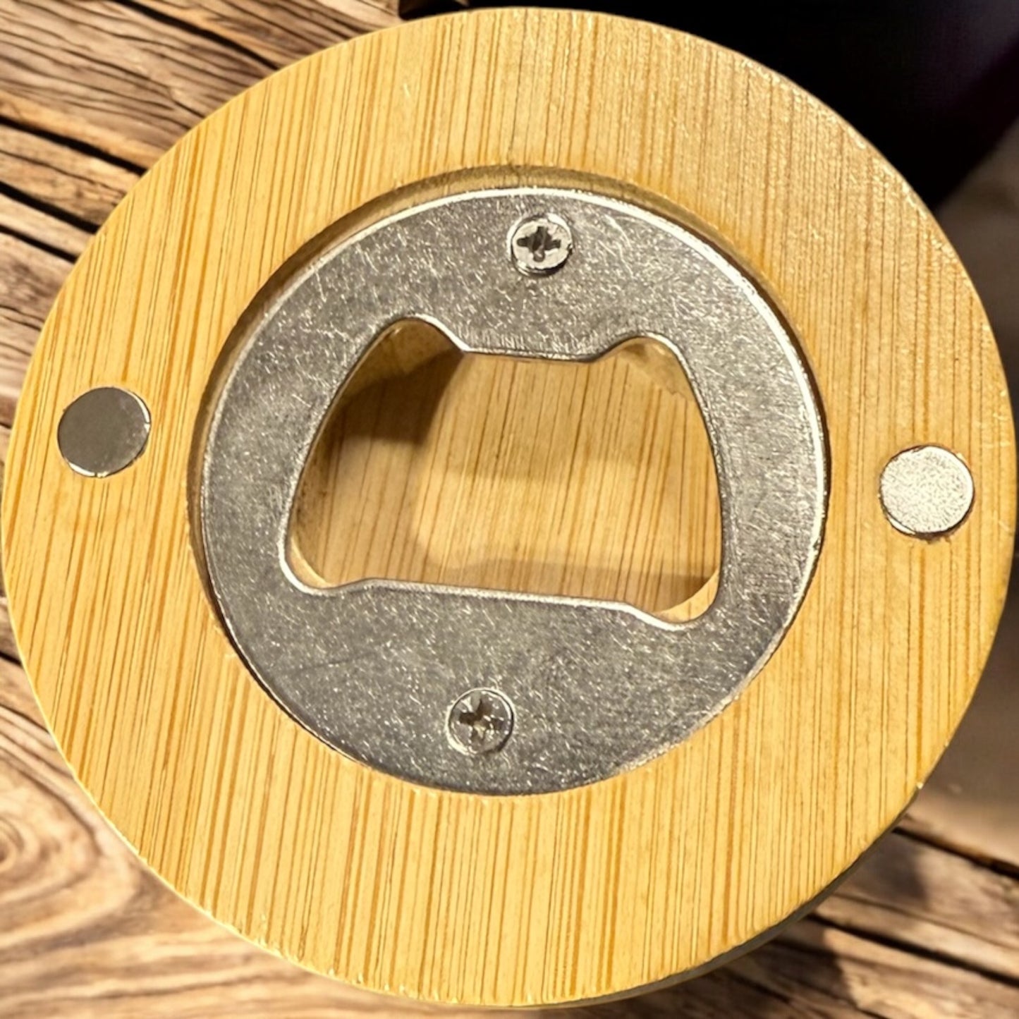 Bamboo Fridge Magnet Bottle Opener